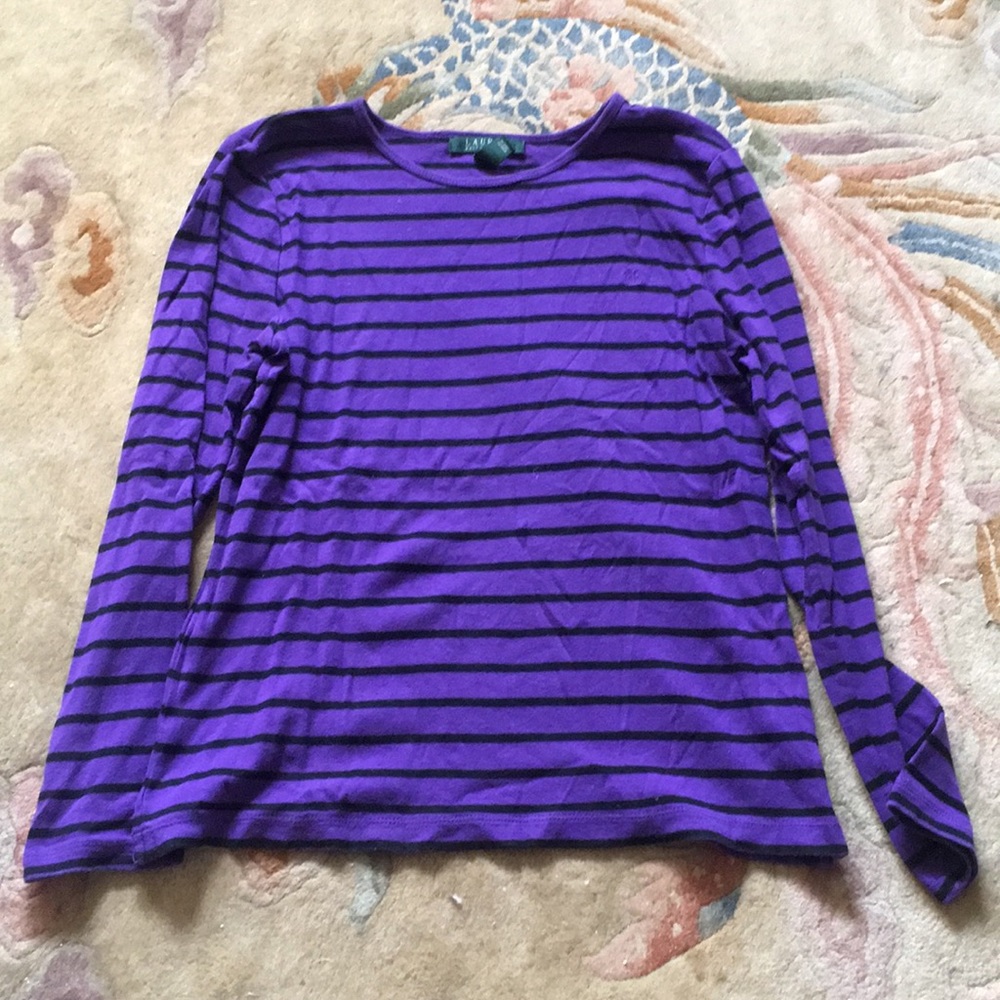3 for $15-Lauren Ralph Lauren Purple & Black Tee